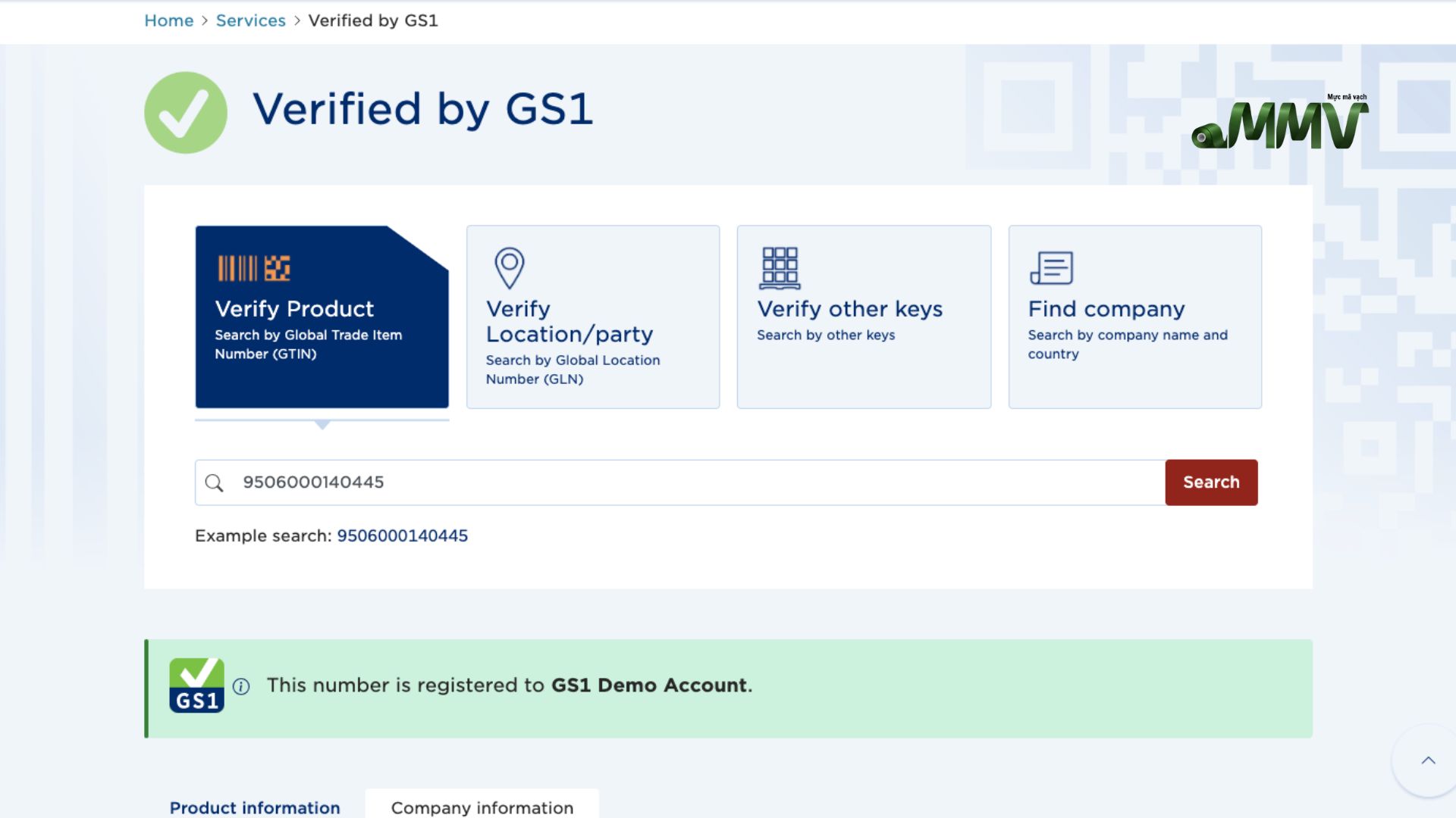 Check mã vạch bằng website chính thức của GS1