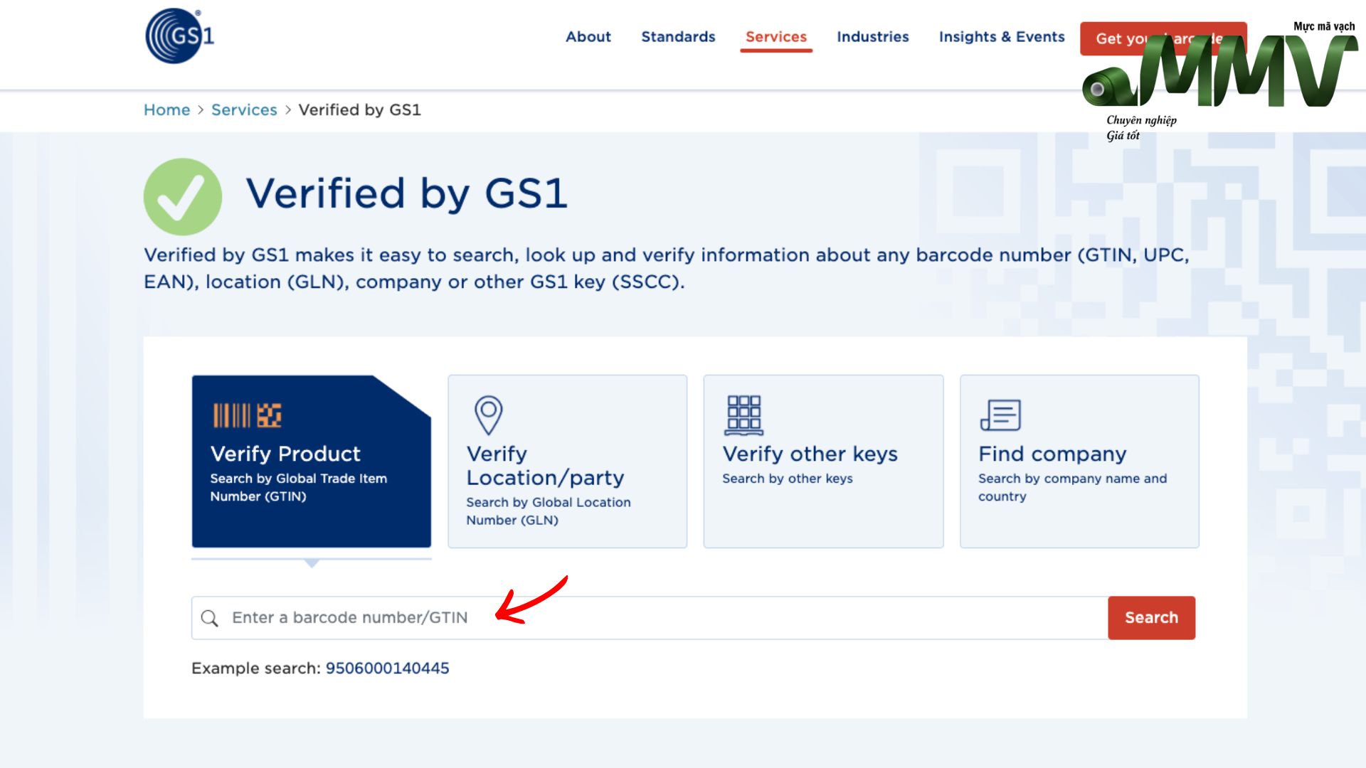 Check mã vạch 880 Hàn Quốc qua website của GS1