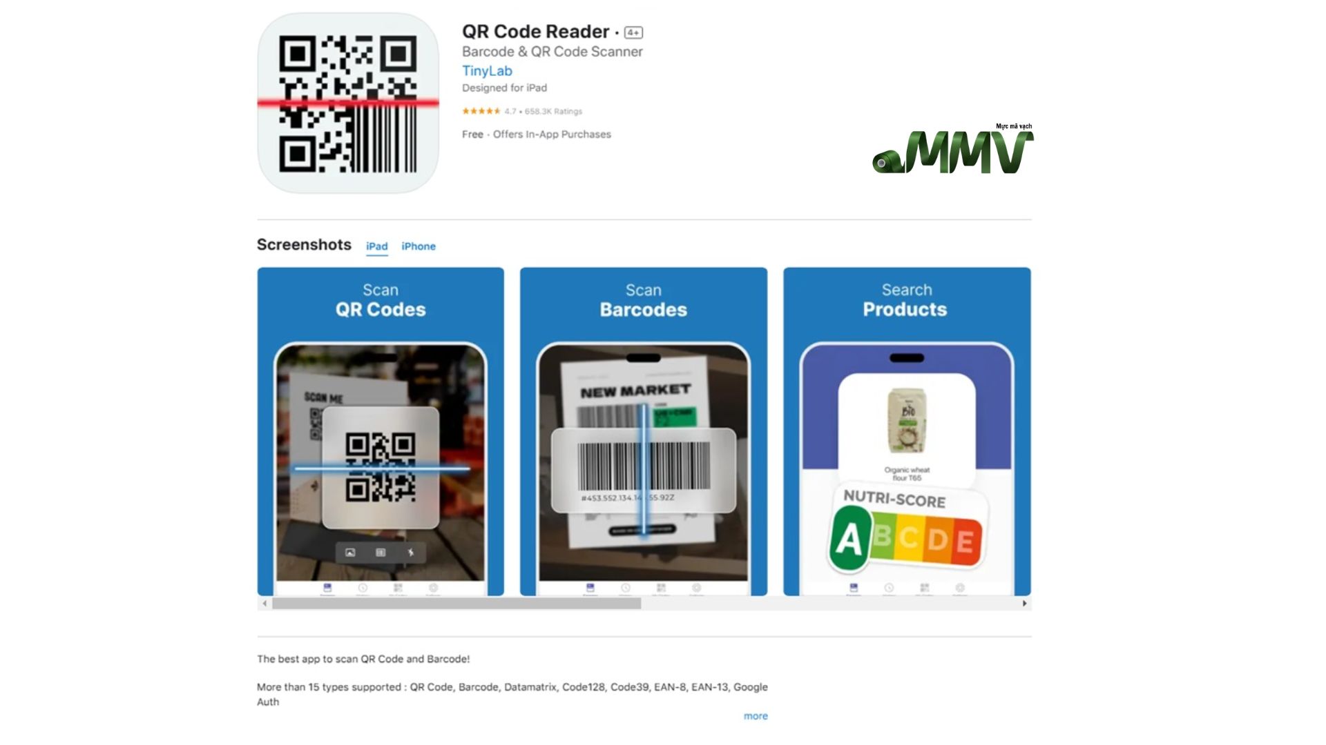 Check mã vạch bằng QR Barcode Scanner