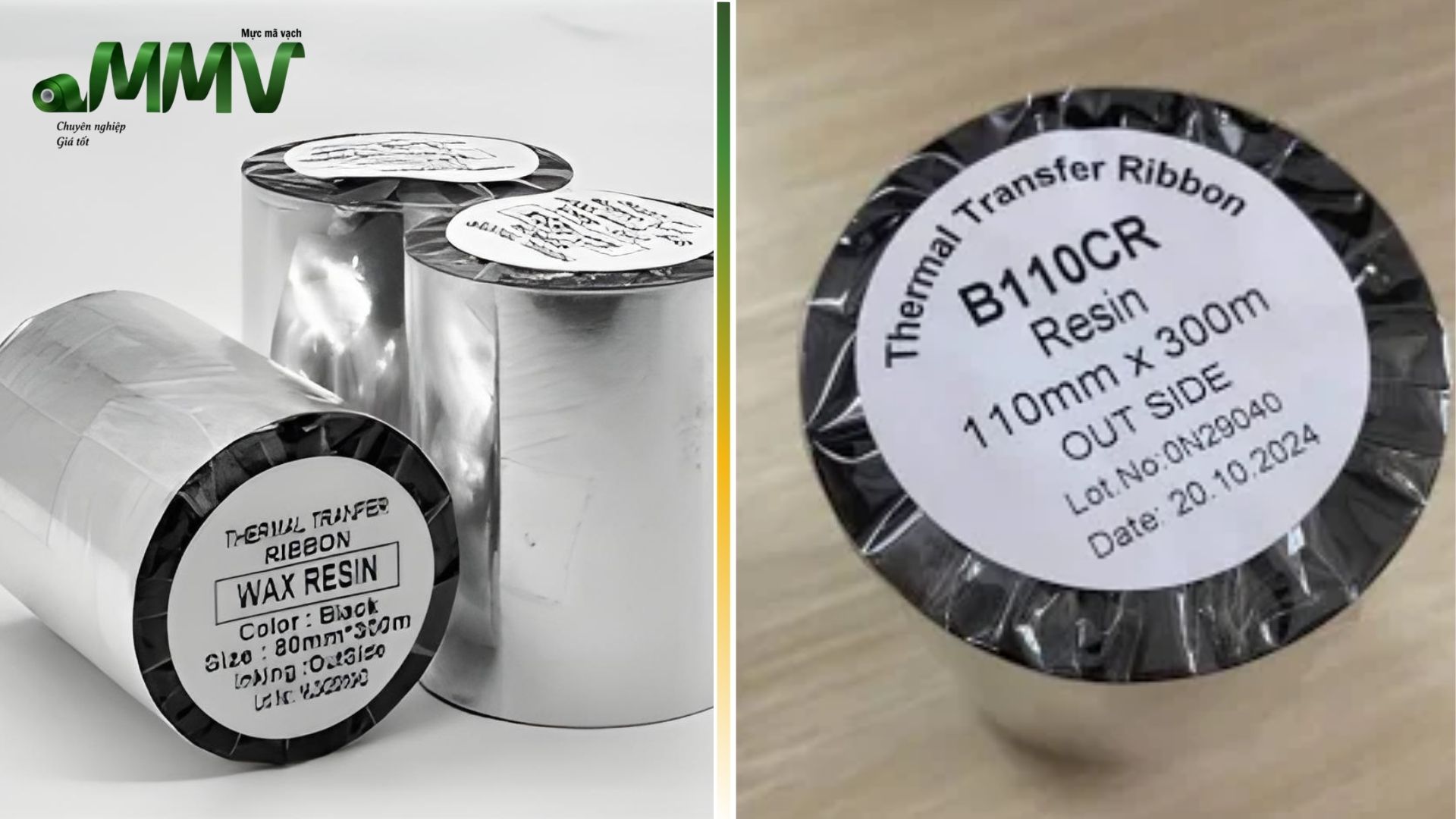 So sánh Ribbon Wax/Resin và Resin dùng cho tem nhãn vải